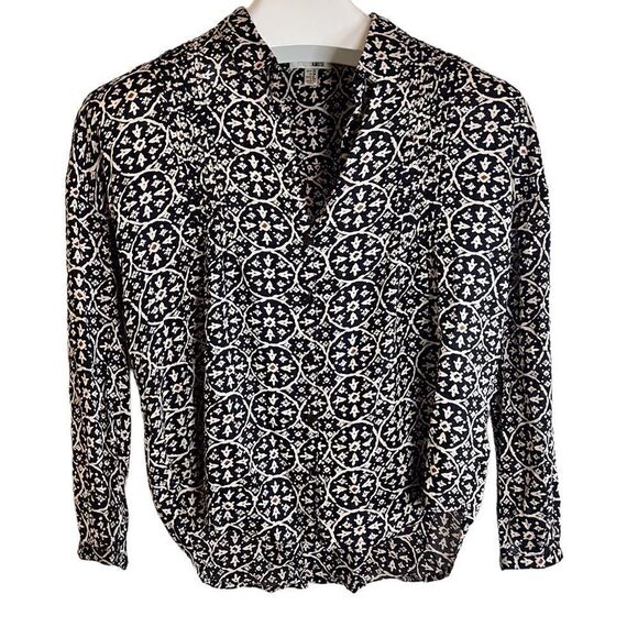 Women’s Amuse Society Vneck Patterned Blouse 100% Viscose Size‎ XS - Picture 1 of 12